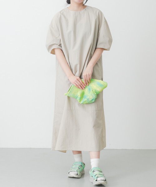 EKAL（エカル）の「『UR TECH』ナイロンタッサーワンピース（ワンピース・レディース・ネイビー/ベージュ/グリーン系その他/グレー/ライトブルー・ONE）」の17枚目の写真