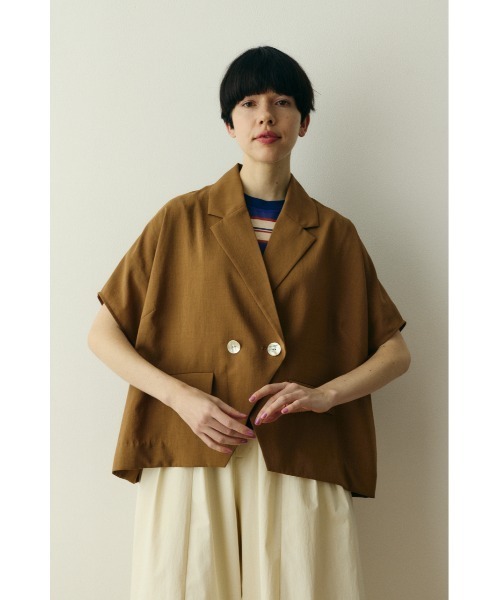 HeRIN.CYE(ヘリンドットサイ)の「Relax half sleeve jacket リラックスハーフスリーブジャケット(その他アウター・レディース・ブラウン/ブラック/グレー・FREE)」の3枚目の写真