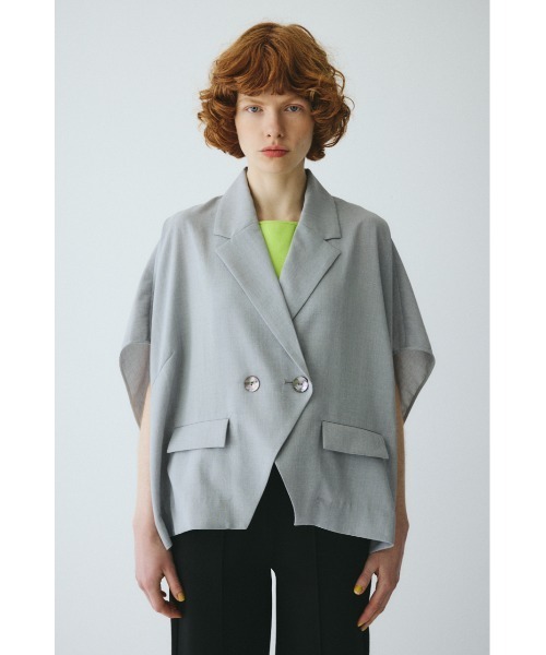 HeRIN.CYE(ヘリンドットサイ)の「Relax half sleeve jacket リラックスハーフスリーブジャケット(その他アウター・レディース・ブラウン/ブラック/グレー・FREE)」の2枚目の写真