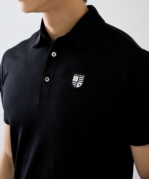 JUN&ROPE'（ジュンアンドロペ）の「ロゴジャガードジャージー半袖シャツ/UV・吸水（ポロシャツ・メンズ・ターコイズブルー/ブラック/ホワイト・L/M/XL）」の21枚目の写真