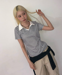 ソフトセミクロップカラーTシャツ [ソルトグレー]