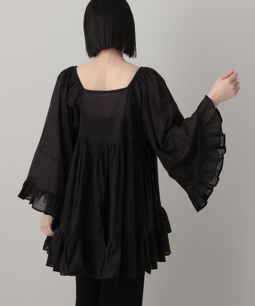 A part by（アパートバイ）の「ギャザーフレアチュニックワンピース（チュニック・レディース・レッド/オフホワイト/ブラック・FREE）」の13枚目の写真