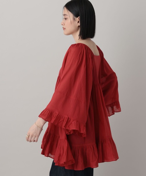 A part by（アパートバイ）の「ギャザーフレアチュニックワンピース（チュニック・レディース・レッド/オフホワイト/ブラック・FREE）」の22枚目の写真