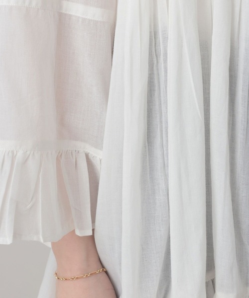 A part by（アパートバイ）の「ギャザーフレアチュニックワンピース（チュニック・レディース・レッド/オフホワイト/ブラック・FREE）」の5枚目の写真