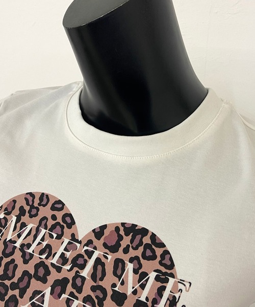 non-hedge(ノンヘッジ)の「ハートプリントメローチビTシャツ(Tシャツ/カットソー・レディース・ブラック/ブラウン/オフホワイト・FREE)」の10枚目の写真