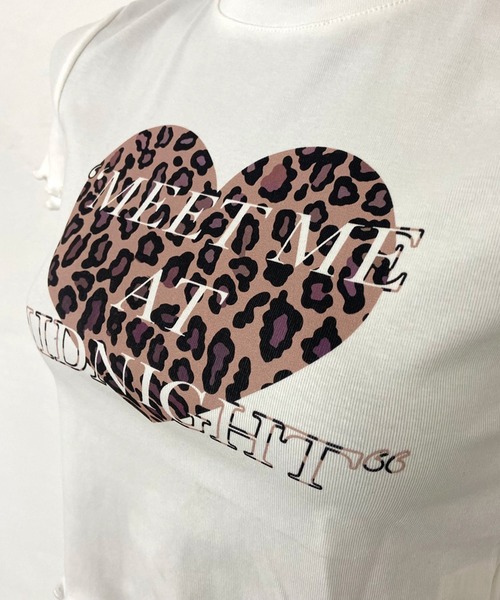 non-hedge(ノンヘッジ)の「ハートプリントメローチビTシャツ(Tシャツ/カットソー・レディース・ブラック/ブラウン/オフホワイト・FREE)」の12枚目の写真