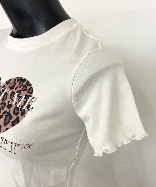 non-hedge(ノンヘッジ)の「ハートプリントメローチビTシャツ(Tシャツ/カットソー・レディース・ブラック/ブラウン/オフホワイト・FREE)」の13枚目の写真