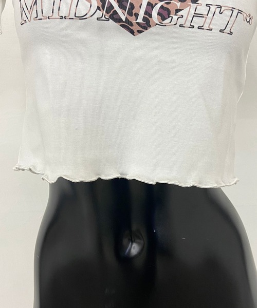 non-hedge(ノンヘッジ)の「ハートプリントメローチビTシャツ(Tシャツ/カットソー・レディース・ブラック/ブラウン/オフホワイト・FREE)」の14枚目の写真