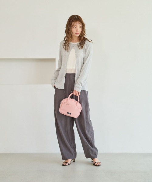 BAYFLOW（ベイフロー）の「[春夏の羽織りに]シアーリブニットクルーカーディガン（カーディガン/ボレロ・レディース・グレー/ブラック/ライトグリーン/オレンジ・FREE）」の7枚目の写真