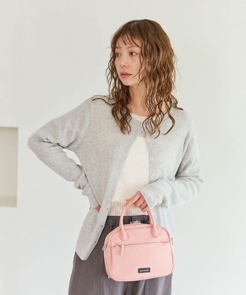 BAYFLOW（ベイフロー）の「[春夏の羽織りに]シアーリブニットクルーカーディガン（カーディガン/ボレロ・レディース・グレー/ブラック/ライトグリーン/オレンジ・FREE）」の9枚目の写真