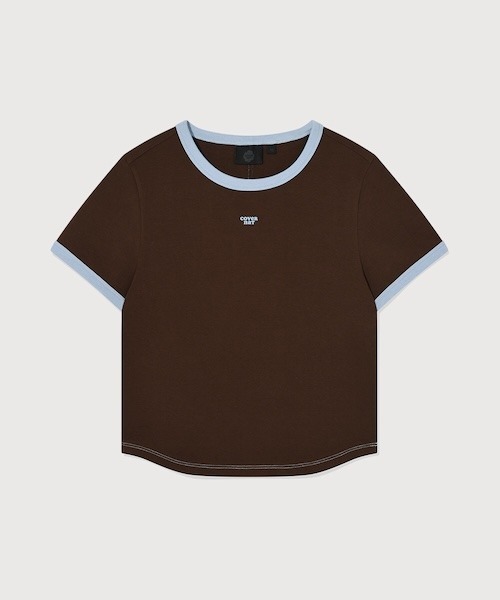COVERNAT(カバーナット)の「WOMAN BABY FIT RINGER T-SHIRT(Tシャツ/カットソー・レディース・ブラウン/ダークブルー/アイボリー・MEDIUM/SMALL)」の14枚目の写真