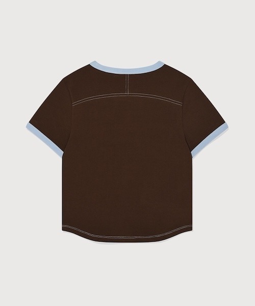 COVERNAT(カバーナット)の「WOMAN BABY FIT RINGER T-SHIRT(Tシャツ/カットソー・レディース・ブラウン/ダークブルー/アイボリー・MEDIUM/SMALL)」の15枚目の写真