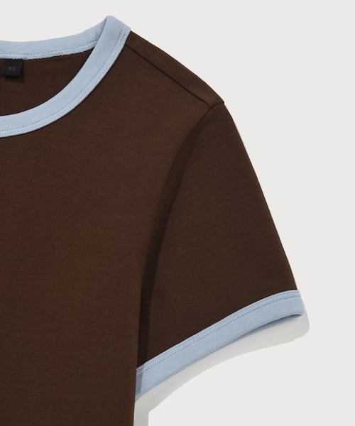 COVERNAT(カバーナット)の「WOMAN BABY FIT RINGER T-SHIRT(Tシャツ/カットソー・レディース・ブラウン/ダークブルー/アイボリー・MEDIUM/SMALL)」の18枚目の写真