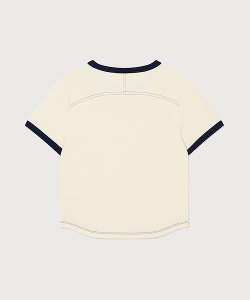 COVERNAT(カバーナット)の「WOMAN BABY FIT RINGER T-SHIRT(Tシャツ/カットソー・レディース・ブラウン/ダークブルー/アイボリー・MEDIUM/SMALL)」の9枚目の写真