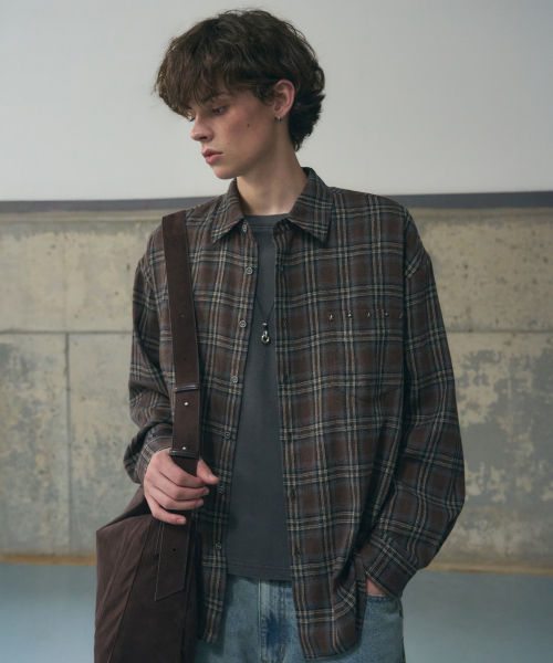 LEATHERY（レザリー）の「スチールトーン オーバーサイズ チェックシャツ [ブラック]（シャツ/ブラウス・レディース・その他・MEDIUM/LARGE）」の6枚目の写真