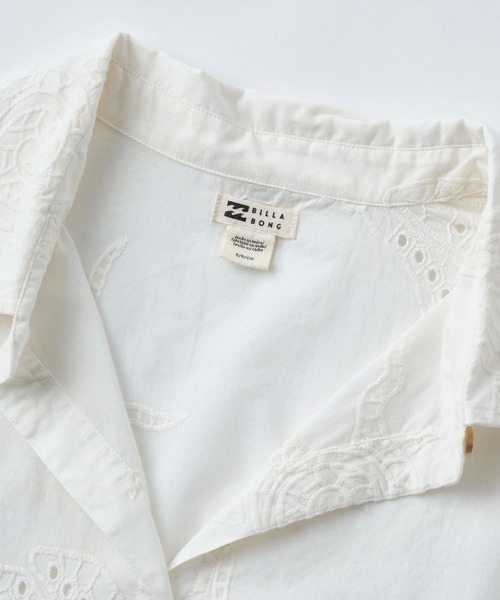 BILLABONG(ビラボン)の「BILLABONG/ビラボン 半袖 シャツ アイレット刺繍 セットアップ対応 BEACH LIVIN SHIRT BG01C123(シャツ/ブラウス・レディース・ホワイト・S)」の8枚目の写真