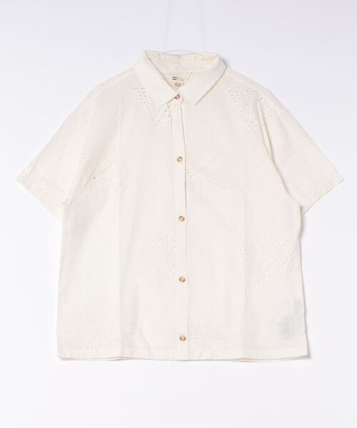 BILLABONG(ビラボン)の「BILLABONG/ビラボン 半袖 シャツ アイレット刺繍 セットアップ対応 BEACH LIVIN SHIRT BG01C123(シャツ/ブラウス・レディース・ホワイト・S)」の9枚目の写真