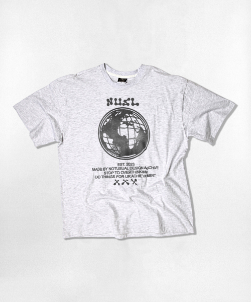 NOTUSUAL(ノットユージュアル)の「グレーアーズ オーバーサイズ 半袖Tシャツ 4カラー(Tシャツ/カットソー・レディース・ホワイト×グレー/ブラック/ネイビー/ホワイト・SMALL/MEDIUM/LARGE/X-LARGE)」の6枚目の写真