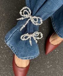 UP START（アップスタート）の「【456838】パールリボンブローチ(RO)（ブローチ/コサージュ）」