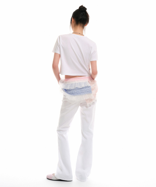 MUSINSA STANDARD WOMAN（ムシンサスタンダードウーマン）の「[ユースバス コラボ] ウィメンズ MY クロップリンガーTシャツ [ホワイト]（Tシャツ/カットソー・レディース・その他・SMALL/MEDIUM）」の3枚目の写真