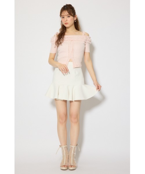 rienda(リエンダ)の「【森香澄さん着用】サーキュラーフレアジャストウエストスカート 春服 夏服(スカート・レディース・ブラック/ホワイト/ライトブルー・SMALL/X-SMALL/MEDIUM)」の4枚目の写真