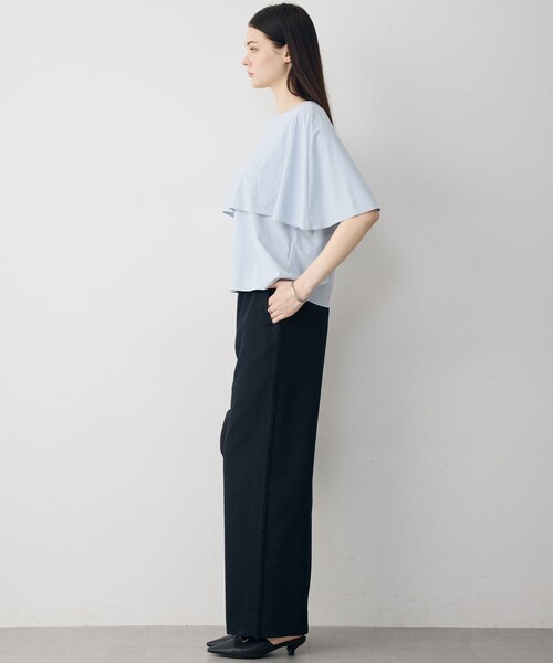 ICB(アイシービー)の「【WEB限定カラーあり】マットスキューバ ケープデザインカットソー(Tシャツ/カットソー・レディース・ネイビー系/ブラック系/サックスブルー系/アイボリー系/黄土色系・MEDIUM/SMALL/X-SMALL)」の10枚目の写真