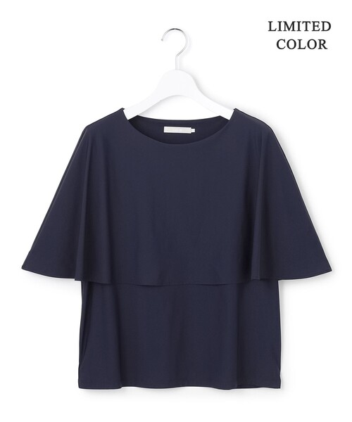 ICB(アイシービー)の「【WEB限定カラーあり】マットスキューバ ケープデザインカットソー(Tシャツ/カットソー・レディース・ネイビー系/ブラック系/サックスブルー系/アイボリー系/黄土色系・MEDIUM/SMALL/X-SMALL)」の13枚目の写真