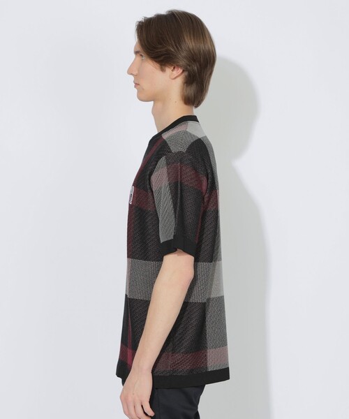 BLACK LABEL CRESTBRIDGE(ブラックレーベル・クレストブリッジ)の「【WEB限定】クレストブリッジチェックメッシュニットTシャツ(Tシャツ/カットソー・メンズ・ブラック・L/M/XL)」の6枚目の写真