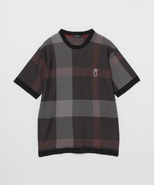 BLACK LABEL CRESTBRIDGE(ブラックレーベル・クレストブリッジ)の「【WEB限定】クレストブリッジチェックメッシュニットTシャツ(Tシャツ/カットソー・メンズ・ブラック・L/M/XL)」の2枚目の写真