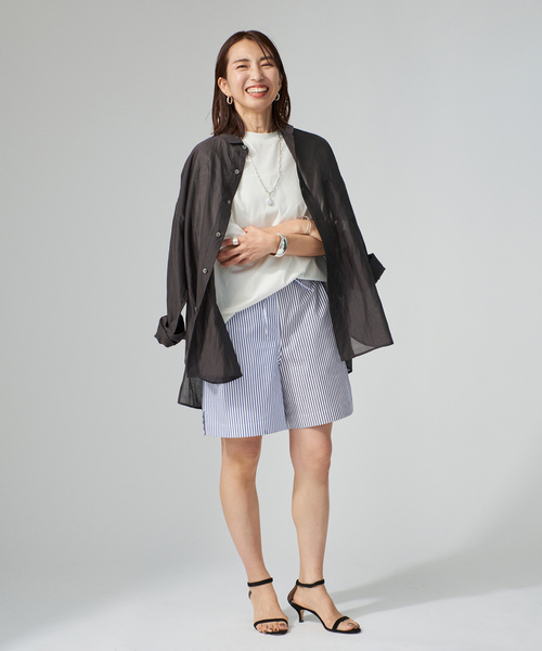 VERMEIL par iena(ヴェルメイユパーイエナ)の「Stripe ショートパンツ(その他パンツ・レディース・ブルー・38/36)」の13枚目の写真