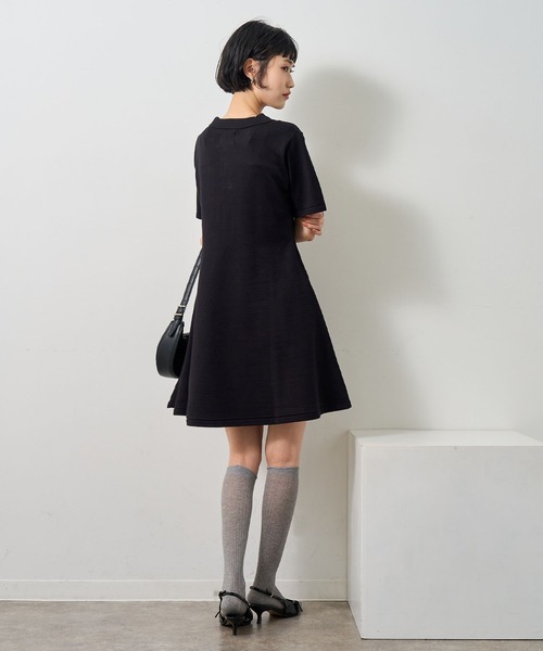 NOGLE(ノグル)の「【NOGLE/ノグル】半袖ポロニットミニワンピース(ワンピース・レディース・グレー/ブラック/ネイビー・FREE)」の7枚目の写真