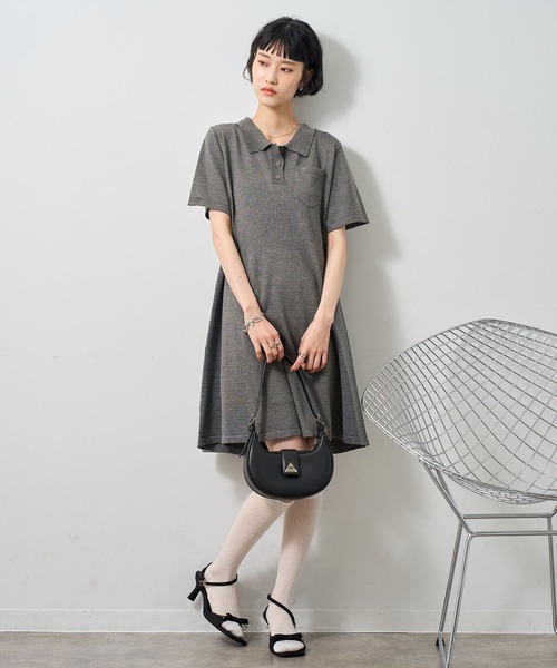 NOGLE(ノグル)の「【NOGLE/ノグル】半袖ポロニットミニワンピース(ワンピース・レディース・グレー/ブラック/ネイビー・FREE)」の20枚目の写真