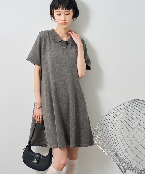 NOGLE(ノグル)の「【NOGLE/ノグル】半袖ポロニットミニワンピース(ワンピース・レディース・グレー/ブラック/ネイビー・FREE)」の21枚目の写真