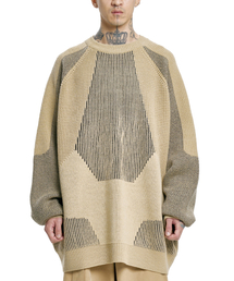 AJOBYAJO | Paneled Mixed Knit Sweater [BEIGE](ニット/セーター)