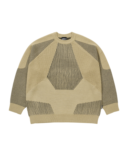 AJOBYAJO（アジョバイアジョ）の「Paneled Mixed Knit Sweater [BEIGE]（ニット/セーター・メンズ・その他・LARGE/X-LARGE）」の2枚目の写真