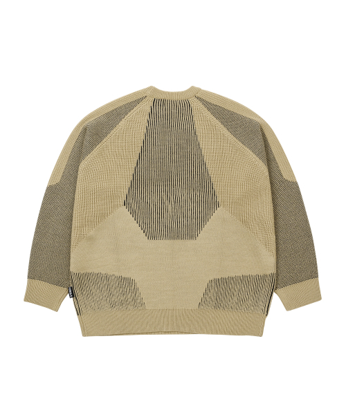AJOBYAJO（アジョバイアジョ）の「Paneled Mixed Knit Sweater [BEIGE]（ニット/セーター・メンズ・その他・LARGE/X-LARGE）」の3枚目の写真