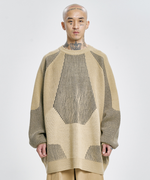 AJOBYAJO（アジョバイアジョ）の「Paneled Mixed Knit Sweater [BEIGE]（ニット/セーター・メンズ・その他・LARGE/X-LARGE）」の7枚目の写真