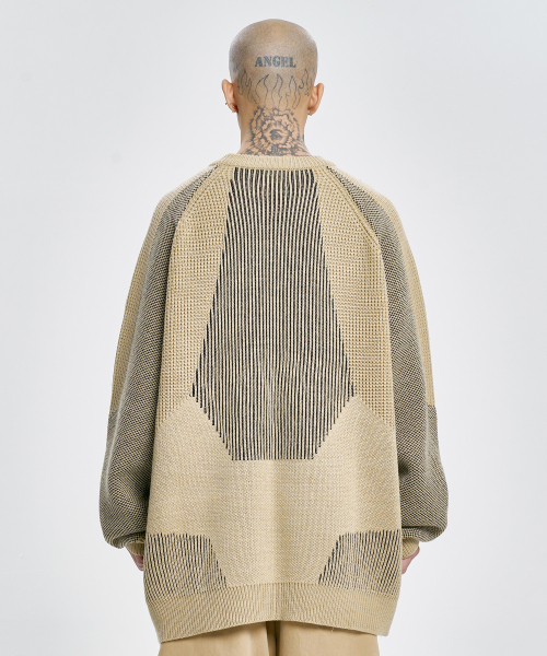 AJOBYAJO（アジョバイアジョ）の「Paneled Mixed Knit Sweater [BEIGE]（ニット/セーター・メンズ・その他・LARGE/X-LARGE）」の9枚目の写真