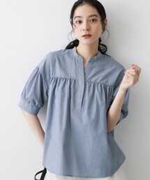 【洗える】ストライプスキッパーシャツ