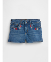GAP | ハイライズ 刺しゅう デニム ショートパンツ (キッズ)(デニムパンツ)