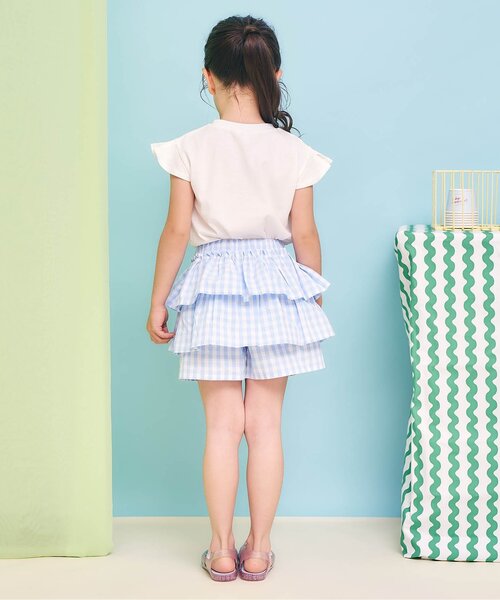 apres les cours（アプレレクール）の「ティアードスカート風キュロット（その他パンツ・キッズ・チェック/オレンジ/パープル/ブラック・100/110/120/130/140/80/90）」の7枚目の写真