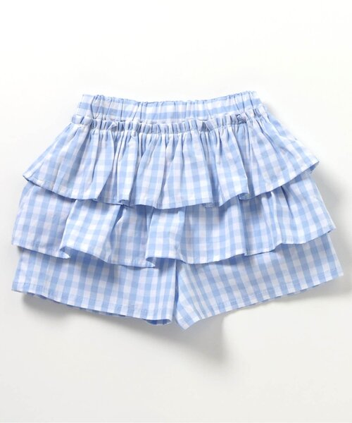 apres les cours(アプレレクール)の「ティアードスカート風キュロット(その他パンツ・キッズ・チェック/オレンジ/パープル/ブラック・100/110/120/130/140/80/90)」の7枚目の写真