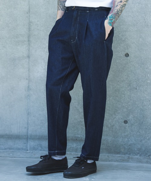 MR.OLIVE(ミスターオリーブ)の「10oz NATURAL SLUB DENIM / BELTED WIDE TAPERD PANTS /M263104(デニムパンツ・メンズ・ブラック/インディゴブルー・SMALL/LARGE/MEDIUM)」の16枚目の写真