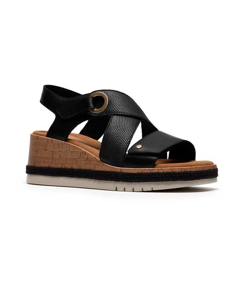 Clarks(クラークス)の「クラークス Kidiki Sun キディキサン サンダル(サンダル・レディース・ベージュ/ブラック・40/45/35/30/55/50)」の3枚目の写真