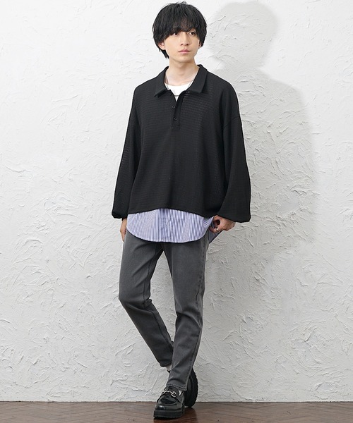 MinoriTY(マイノリティ)の「【MinoriTY】シャツドッキングレイヤータンクトップ メンズ ウィメンズ ユニセックス(タンクトップ・メンズ・ホワイト×ブルー/ホワイト×ホワイト・XL/L/M)」の6枚目の写真