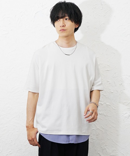 MinoriTY(マイノリティ)の「【MinoriTY】シャツドッキングレイヤータンクトップ メンズ ウィメンズ ユニセックス(タンクトップ・メンズ・ホワイト×ブルー/ホワイト×ホワイト・XL/L/M)」の7枚目の写真