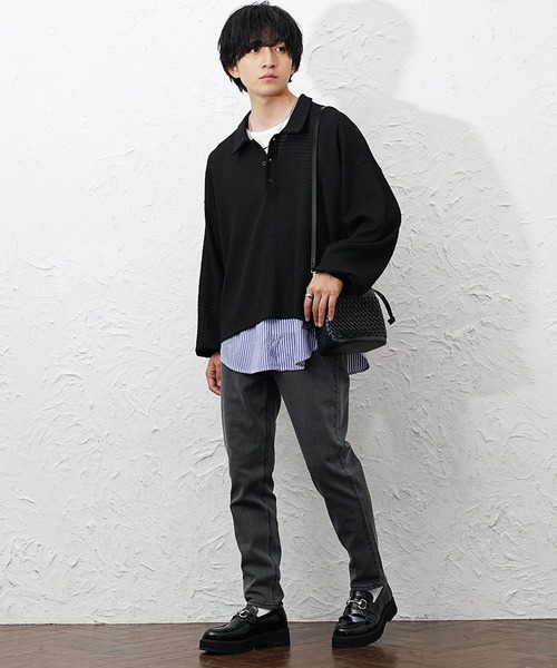 MinoriTY(マイノリティ)の「【MinoriTY】シャツドッキングレイヤータンクトップ メンズ ウィメンズ ユニセックス(タンクトップ・メンズ・ホワイト×ブルー/ホワイト×ホワイト・XL/L/M)」の8枚目の写真
