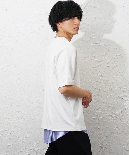 MinoriTY(マイノリティ)の「【MinoriTY】シャツドッキングレイヤータンクトップ メンズ ウィメンズ ユニセックス(タンクトップ・メンズ・ホワイト×ブルー/ホワイト×ホワイト・XL/L/M)」の9枚目の写真