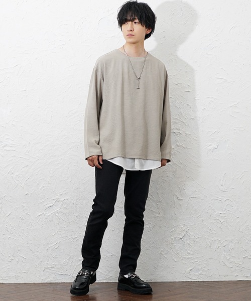 MinoriTY(マイノリティ)の「【MinoriTY】シャツドッキングレイヤータンクトップ メンズ ウィメンズ ユニセックス(タンクトップ・メンズ・ホワイト×ブルー/ホワイト×ホワイト・XL/L/M)」の16枚目の写真