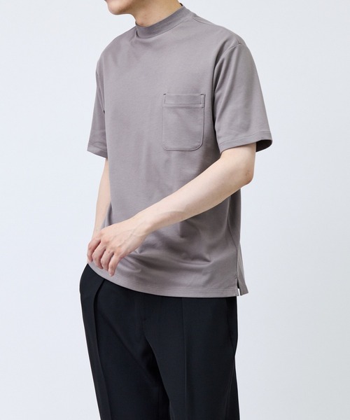 JUN STANDARD PICKS(ジュンスタンダードピックス)の「CVCリバーレイズドネックTシャツ(Tシャツ/カットソー・メンズ・ブラック/ホワイト系その他/ベージュ系その他・S/M/LL/L)」の3枚目の写真